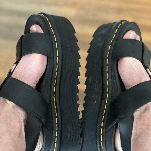 Dr. Martens Platform Sandals Francis Leather Strap Retro Women's 7. B & W - Picture 2 of 10